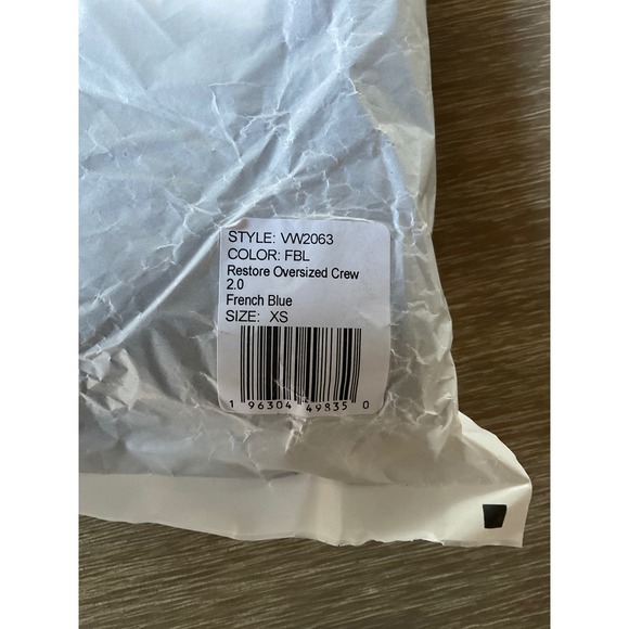 Vuori Restore Oversized Crew 2.0 French Blue Size Extra Small New With Tags - Picture 9 of 9